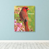 noordelijke kardinaal canvas afdruk (Insitu (Houten vloer))