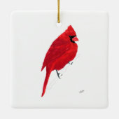 noordelijke kardinaal keramisch ornament (Achterkant)