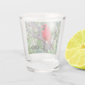 Noordelijke Kardinaal - Ohio State Bird Shot Glass Shot Glas (Achterkant)