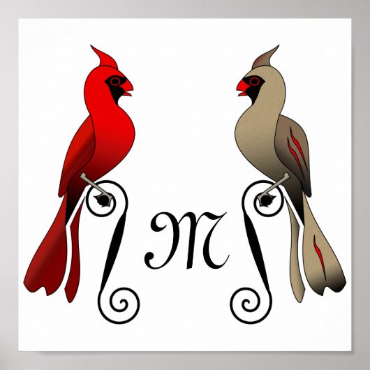 Noordelijke kardinaal SongBird Poster (Voorkant)