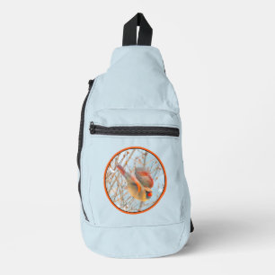 Noordelijke Kardinaal Vliegen In Sneeuw Originele Sling Bag