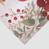 Noordelijke Kardinaal Vogel Rode Bessen Tissuepapier (Detail)