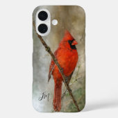 Noordelijke Kardinaal Vogel Schilderij Custom Name Case-Mate iPhone Case (Achterkant)