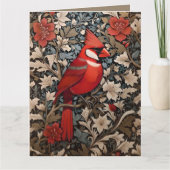 Noordelijke kardinaal vogel William Morris geïnspi Kaart (Voorkant)