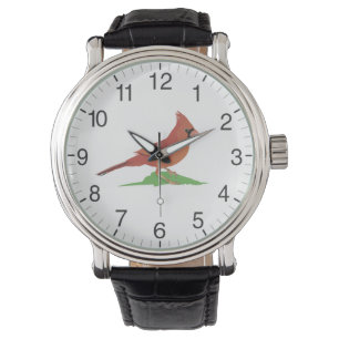 Noordelijke kardinale vogel horloge
