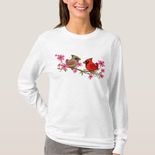 Noordelijke Kardinalen in de bloesologe tak T-shirt