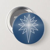 Noordelijke kerstkerstButton, Royal Blue Ronde Button 7,6 Cm (Voorkant /achterkant)