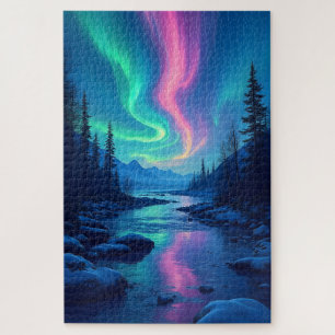 Noordelijke lammeren Aurora Borealis Legpuzzel