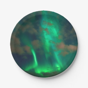 Noordelijke lammeren, Aurora Borealis Papieren Bordje