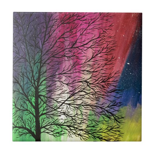 Noordelijke lammeren, Aurora Borealis Tegeltje (Voorkant)