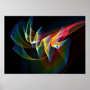 Noordelijke lichten, Abstracte regenboog Aurora kl Poster