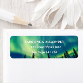 Noordelijke Lichten Aurora Borealis Naight Sky Ret Etiket (Insitu)