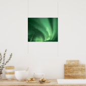 Noordelijke lichten, Aurora borealis, over de gron Poster (Keuken)