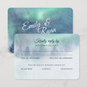 Noordelijke Lichten Aurora Sky Wedding Response Kaart