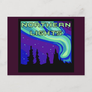 Noordelijke lichten briefkaart
