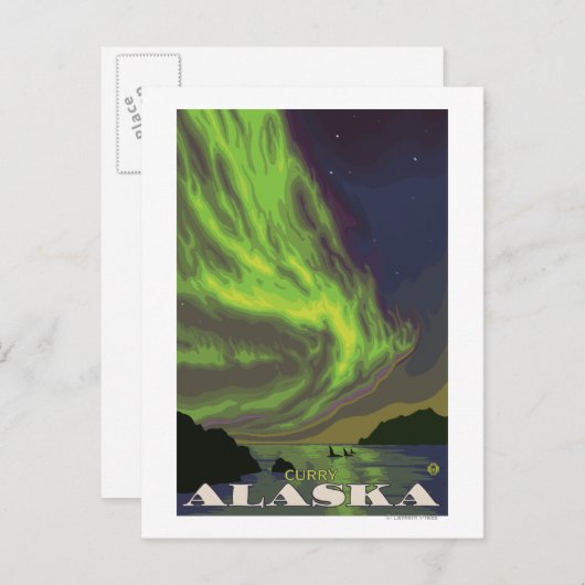Noordelijke lichten en orcas - Kerst, Alaska Briefkaart (Voorkant / Achterkant)