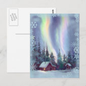 NOORDELIJKE LICHTEN EN SNOWFLAKS VAN SHARON SHARPE BRIEFKAART (Voorkant / Achterkant)