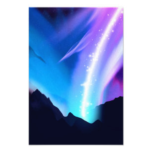 Noordelijke lichten foto afdruk