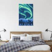 Noordelijke lichten - Kerst, Alaska Canvas Afdruk (Insitu (Slaapkamer))