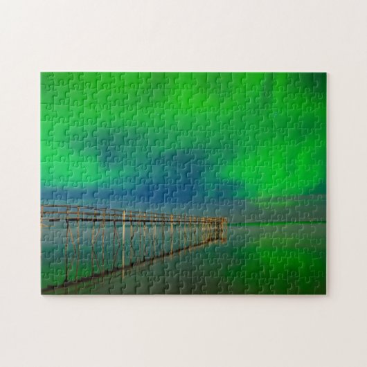 Noordelijke lichten | Meer van Winnipeg Canada, Ma Legpuzzel (Horizontaal)