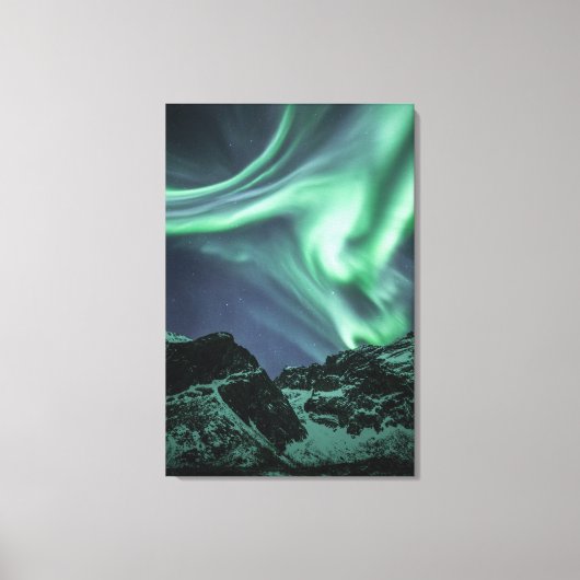 Noordelijke Lichten Noorwegen Canvas Afdruk (Voorkant)