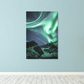 Noordelijke Lichten Noorwegen Canvas Afdruk (Insitu (Houten vloer))