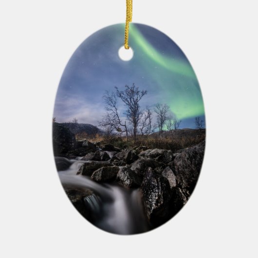 Noordelijke Lichten Noorwegen Keramisch Ornament (Voorkant)