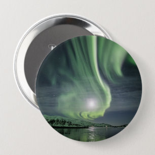 Noordelijke Lichten Noorwegen Ronde Button 4,0 Cm