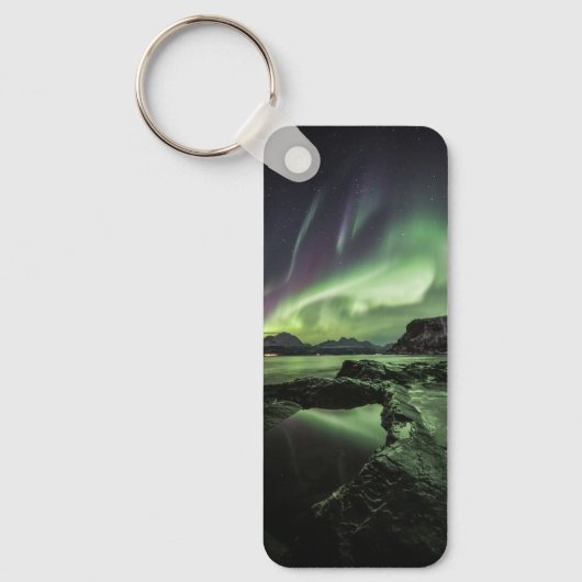 Noordelijke Lichten Noorwegen Sleutelhanger (Voorkant)