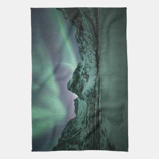 Noordelijke Lichten Noorwegen Theedoek (Verticaal)