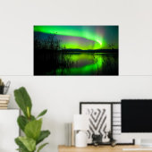 Noordelijke lichten op het meer poster (Thuiskantoor)