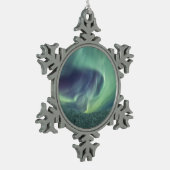 Noordelijke lichten tin sneeuwvlok ornament (Links)