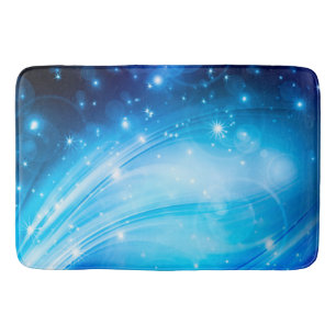 Noordelijke lichtsterren blauw + jouw tekst & idee badmat