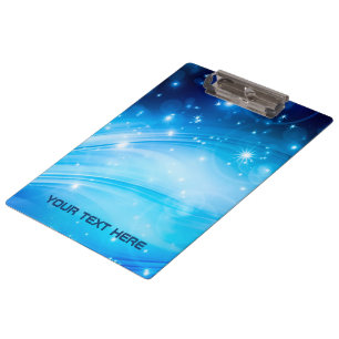 Noordelijke lichtsterren blauw + jouw tekst & idee klembord