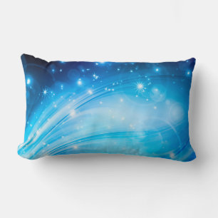 Noordelijke lichtsterren blauw + jouw tekst & idee kussen