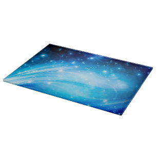 Noordelijke lichtsterren blauw + jouw tekst & idee snijplank
