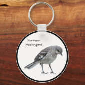 Noordelijke Mockingvogel Sleutelhanger (Voorkant)
