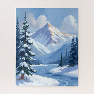 Noordelijke pieken   Geschilderd winters berglands Legpuzzel
