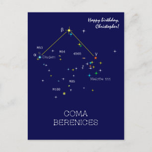 Noordelijke sterrenhemel sterrenbeeld Hoofdhaar va Briefkaart