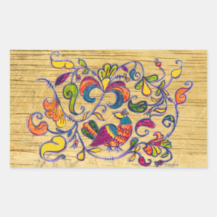 Noordelijke Vogel uit Rusland Rechthoekige Sticker