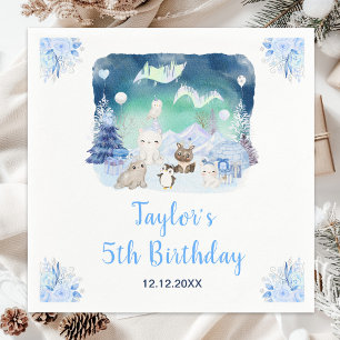 Noorderlicht Arctische Dieren Verjaardag Servet