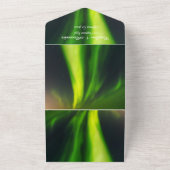 Noorderlicht Aurora Borealis bruiloft All In One Uitnodiging (Buitenkant)