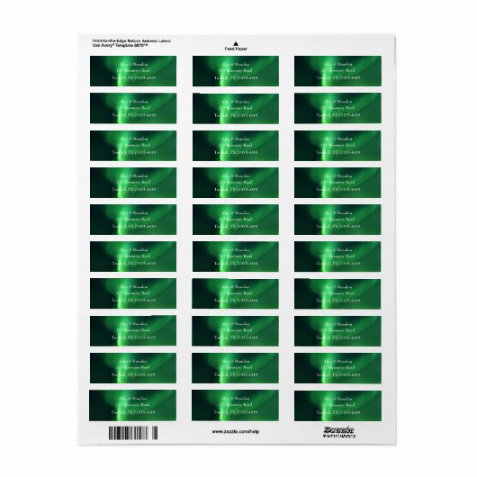 Noorderlicht Aurora Borealis bruiloft Etiket (Full Sheet)