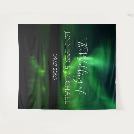 Noorderlicht Aurora Borealis bruiloft Wandkleed (Voorkant (horizontaal))