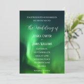 Noorderlicht Aurora Borealis Elegante bruiloft Kaart (Staand voorkant)