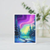 Noorderlicht Aurora Borealis illustratie Briefkaart (Staand voorkant)