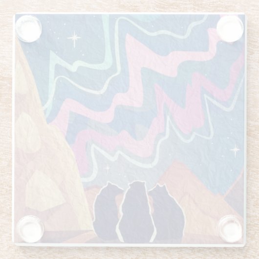 Noorderlicht Beren Glazen Onderzetter (Achterkant)