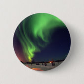 Noorderlicht bij Beer Lake Night Foto Ronde Button 5,7 Cm (Voorkant)