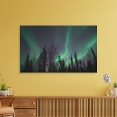 Noorderlicht door het Bomen Canvas Afdruk (Insitu (Woonkamer))