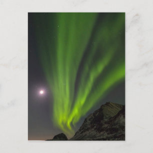Noorderlicht Haukland Beach Island Noorwegen Briefkaart